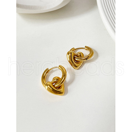 Heart 304 Stainless Steel Hoop Earrings FS-WGDB2C9-01-1