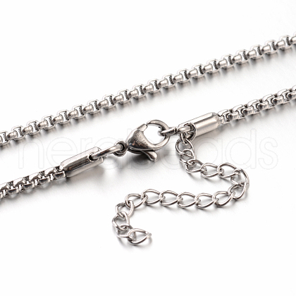 Tarnish Resistant 304 Stainless Steel Box Chain Necklaces STAS-M174-001-A-1