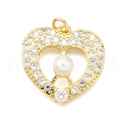 Brass Micro Pave Cubic Zirconia Pendants KK-K401-13G-1