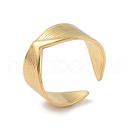 Stainless Steel V Shaped Cuff Rings RJEW-L114-01G-1