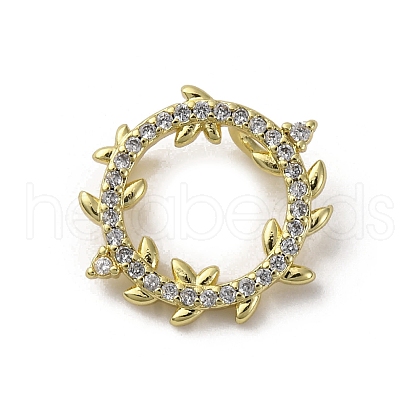 Brass Micro Pave Cubic Zirconia Charms KK-Q070-01C-G-1