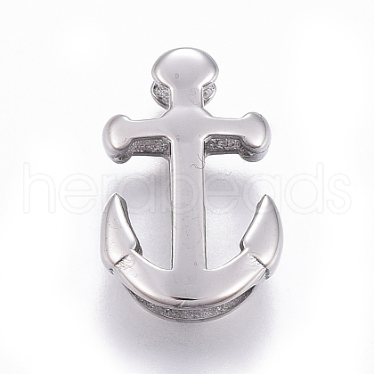 Non-Tarnish 304 Stainless Steel Slide Charms/Slider Beads X-STAS-E472-01P-1