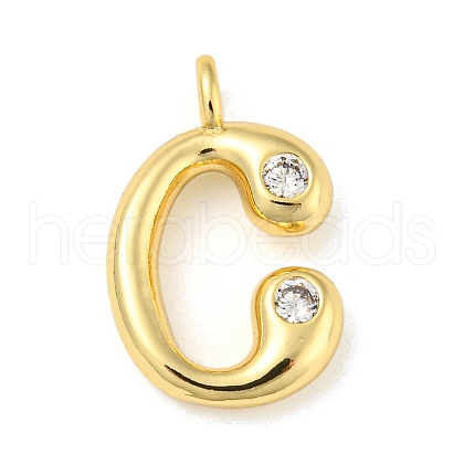 Rack Plating Brass Micro Pave Cubic Zirconia Pendants KK-A200-24G-C-1