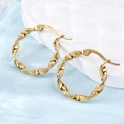 201 Stainless Steel Hoop Earrings EJEW-A054-05C-G-1