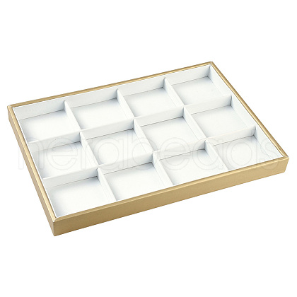 CALFOVERA 1Pc 12 Grids Imitation Leather Jewelry Trays CON-CL0001-02B-1