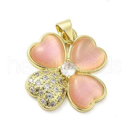Rack Plating Brass Micro Pave Cubic Zirconia Pendants KK-Q784-32G-02-1