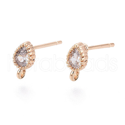 Brass Stud Earring Findings X-KK-Q750-032G-1