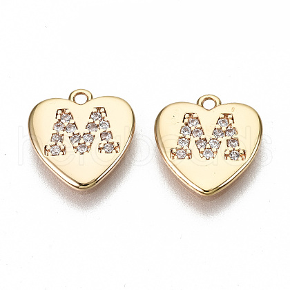 Brass Micro Pave Clear Cubic Zirconia Charms KK-N231-234M-NF-1