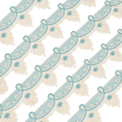 Olycraft 7.5 Yards Polyester Flower Lace Trim OCOR-OC0001-53A-1