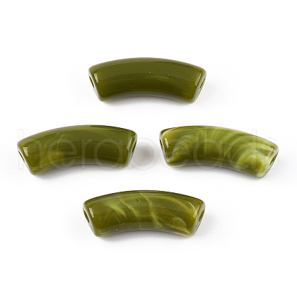 Opaque Two Tone Color Acrylic Beads MACR-ZX023-01A-1