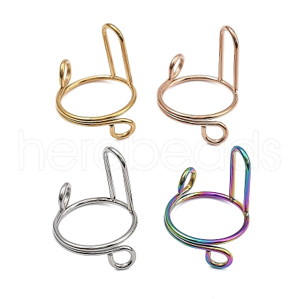 4Pcs 4 Colors Plating(IP) 304 Stainless Steel Arch Adjustable Ring for Unisex RJEW-H230-03M-1