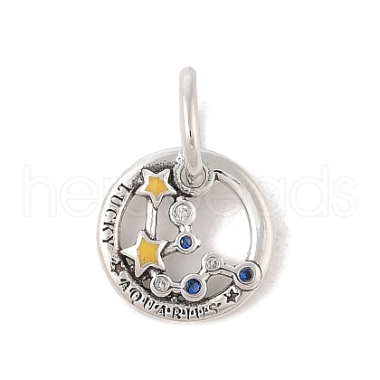 Luminous 925 Sterling Silver Rhinestone Constellation Charms STER-H114-01AS-03-1