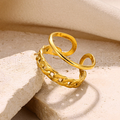 Simple Style 304 Stainless Steel Cuff Rings FS-WG1C3D0-07-1