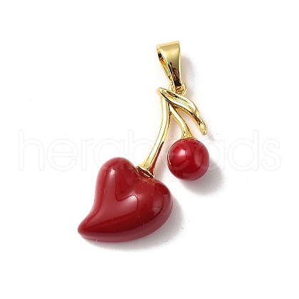Brass Resin Pendants KK-D383-01G-02-1