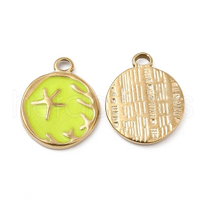 PVD Vacuum Plating 201 Stainless Steel Enamel Pendants STAS-J401-VC946-1