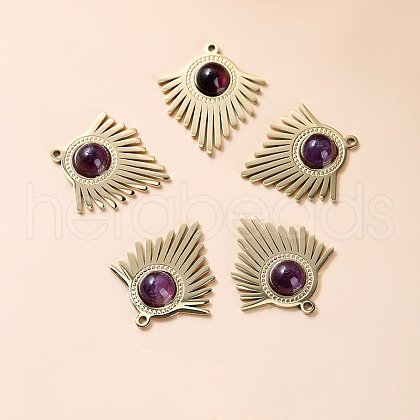 Bohemia Style Natural Amethyst Pendants BOHO-PW0001-060D-02-1