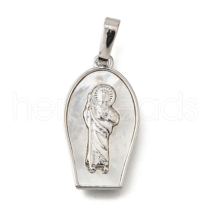 Brass Shell Pendants KK-D328-01P-E-1