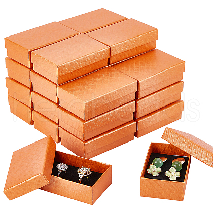 Cardboard Diamond Print Jewelry Storage Box CON-WH0084-79-1