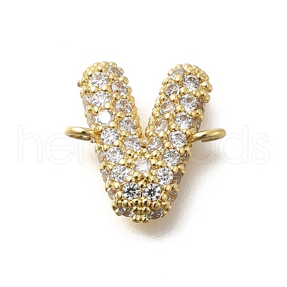 Brass Micro Pave Cubic Zirconia Letter Links KK-I717-04V-1