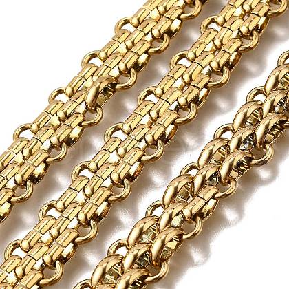 Ion Plating(IP) 304 Stainless Steel Woven Link Chains CHS-S012-02G-1