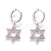 Brass Cubic Zirconia Hoop Earrings EJEW-O084-18P-1