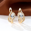 Brass Micro Pave Cubic Zirconia Hoop Earrings WG4C638-08-1