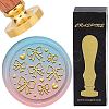 Brass Wax Seal Stamp with Wood Handle AJEW-WH0412-0273-1