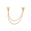 Double Triangle with Safaty Chain Hanging Sweater Brooch Pin JEWB-WH0009-93-1