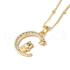 Brass Micro Pave Clear Cubic Zirconia Pendants Necklaces NJEW-K269-05G-10-1