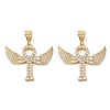 Brass Micro Pave Cubic Zirconia Pendants KK-D061-03G-1