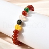 Natural Carnelian Round Beaded Bracelets BJEW-M110-03A-4