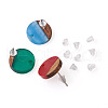 Craftdady Resin & Walnut Wood Stud Earring Findings MAK-CD0001-06-4