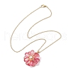 Glass Pendant Necklaces NJEW-MZ00112-4