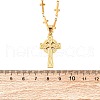 304 Stainless Steel Viking Knot Cross Pendant Necklaces for Men NJEW-S440-14G-3