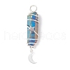 3Pcs 3 Styles Electroplated Natural Quartz Crystal Pointed Copper Wire Wrapped Pendants PALLOY-JF03767-01-3