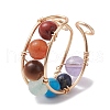 Chakra Theme Natural & Synthetic Mixed Gemstone Cuff Earrings EJEW-JE05698-02-1