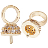Beebeecraft 10Pcs Brass Micro Pave Cubic Zirconia Cup Pearl Peg Bails Pin Pendants KK-BBC0008-98-1