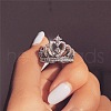 Fashionable Alloy Rhinestone Finger Rings FS-WG5016E-03-4