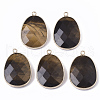 Natural Tiger Eye Pendants G-T131-08E-1