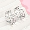 Brass Clear Cubic Zirconia Hoop Earrings EJEW-Q016-02P-1