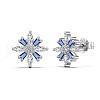 Snowflake S925 Sterling Silver Micro Pave Cubic Zirconia Stud Earrings for Woman EJEW-F364-01P-2