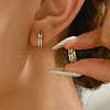 Exquisite S925 Sterling Silver Colorful Cubic Zirconia Hoop Earrings BF5628-1