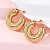 C-Shaped 304 Stainless Steel Stud Earrings for Women EJEW-A125-03G-3