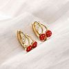 Cherry Brass Micro Pave Clear Cubic Zirconia Hoop Earrings EJEW-U062-06A-G-1
