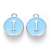 Platinum Plated Alloy Enamel Charms ENAM-S118-04I-P-1