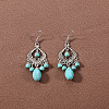 Bohemian tassel turquoise earrings JU8957-4-1