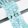 Dyed Natural White Jade Beads Strands G-T139-8mm-60-14-1