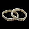 Natural White Shell Rectangle Dominoes Beaded Stretch Bracelets BJEW-N030-01A-1