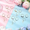 3Pcs Copper Wire Wrapped Gemstone Faceted Round Bead Finger Rings for Women RJEW-JR00887-2
