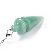 Natural Green Aventurine Pointed Dowsing Pendulums AJEW-B020-01P-02-3